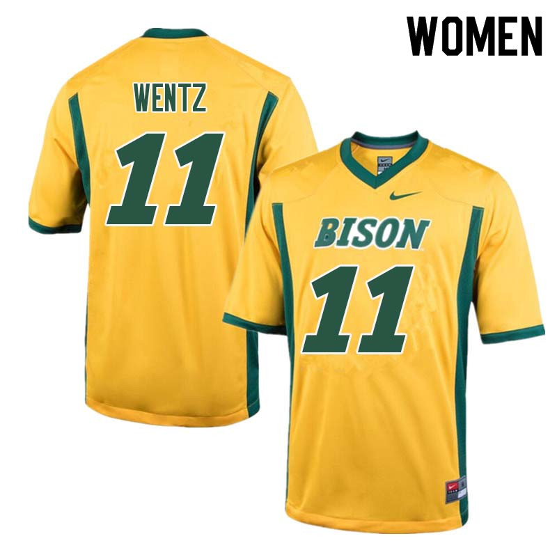 Women #11 Carson Wentz North Dakota State Bison College Football Jerseys Sale-Yellow